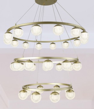 W 그란데 3단 160W 크리스탈형 펜던트조명 대형샹들리에