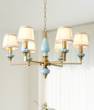 핑거 6등 식탁펜던트 미니샹들리에 샹드리에조명 도자기식탁등 펜던트전등