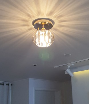 퀸스 1등 크리스탈 베란다등 직부등