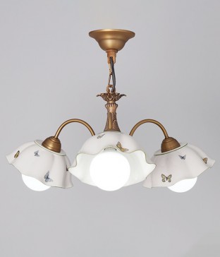 버터린 3등 원형 도자기식탁등 펜던트조명